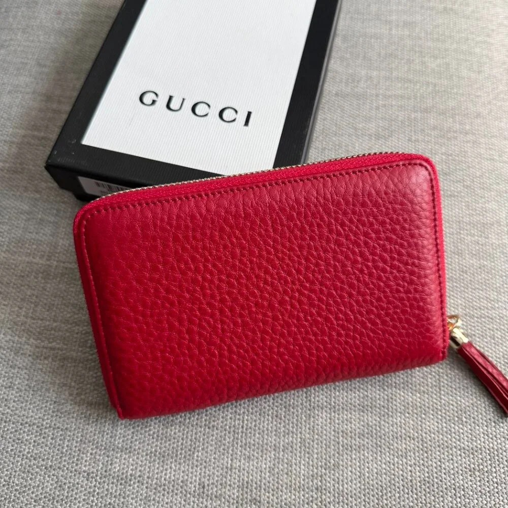 New Gucci Soho Red Leather Wallet - Picture 2 of 6